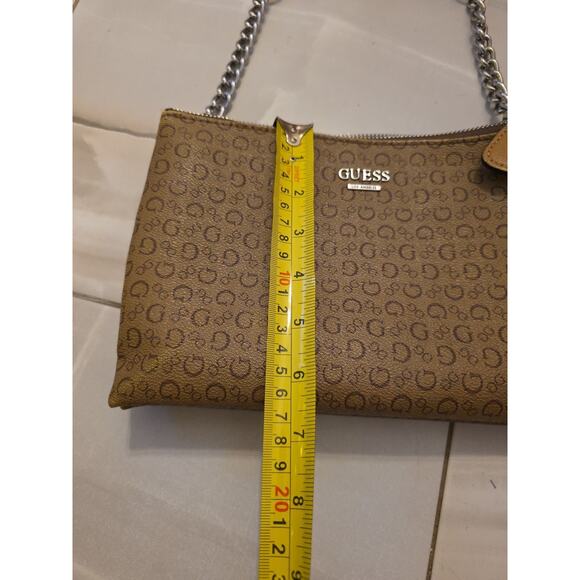 Guess Los Angeles Brown 10 x 7 Handbag Tote 23" Leather Strap - Picture 8 of 16